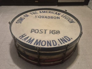 Vintage Parade Kick Drum 29x10 American Legion Squadron 1940s Red White Blue - Picture 1 of 13