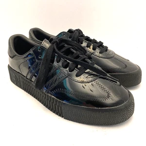 Adidas Sambarose Black Patent Leather Platform NWOT Women's 8.5 EU 40 2/3 - Picture 1 of 10