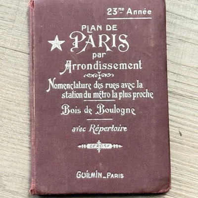 VINTAGE PARIS FRANCE MAP BOOK CITY GUIDE -PLAN De Paris Par Arrondissement 23me - Image 1 of 4