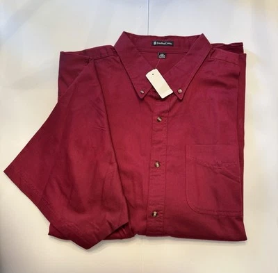 NWT - Jonathan Corey Burgundy Short Sleeve Shirt Size Big Men’s 5XL 21-21 1/2 - Image 1 of 2