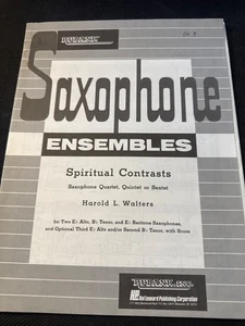 Spiritual Contrasts Saxophone Quartet, Quintet or Sextet by Harold Walters Music - Picture 1 of 3