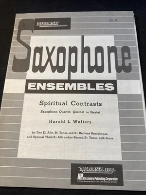 Spiritual Contrasts Saxophone Quartet, Quintet or Sextet by Harold Walters Music - Image 1 of 3
