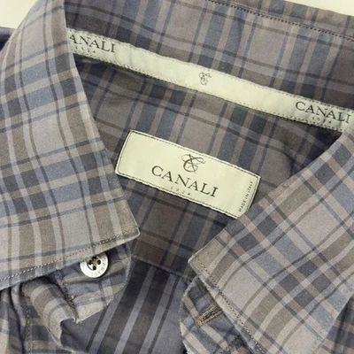 Camisa informal de manga larga con botones a cuadros Canali 1934 para hombre pequeña Foto 1 de 4
