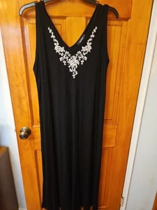 Karen Kane DAMEN Größe 1X Maxikleid Rayon Elasthan schwarz Stretch neu ohne Etikett - Bild 1 von 9
