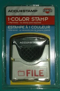 FILE ACCU-STAMP COSCO 1-COLOR STAMP PRE-INKED RED ACCU STAMP FILE NEW 2005 - Picture 1 of 5