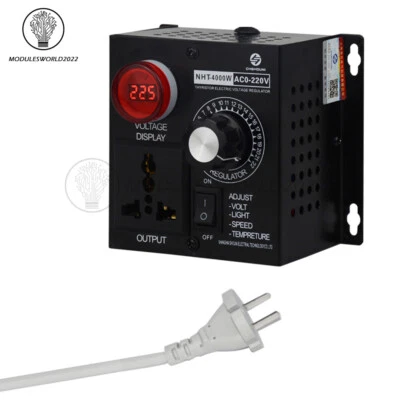 AC110-220V 4000W Voltage Regulator Speed Motor Fan Dimmer Variable Controller - Image 1 of 4