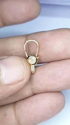 14K Solid Gold Diamond Lobster Clasp Handmade Jewelry Lock Accessories Findings. - Image 1 of 4