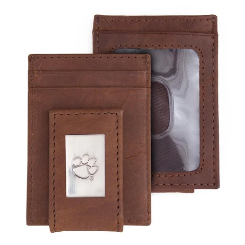 Clemson University Tigers Wallet Front Pocket Leather Wallet Cover