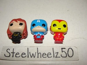 Funko Pocket Pop Captain America Iron Man & Black Widow Figure Lot Advent 1.5" - Picture 1 of 3