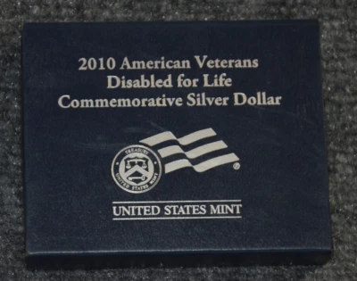 *Empty Box* For 2010-W Proof Disabled American Veterans Silver Dollar w/ Capsule - Image 1 of 2