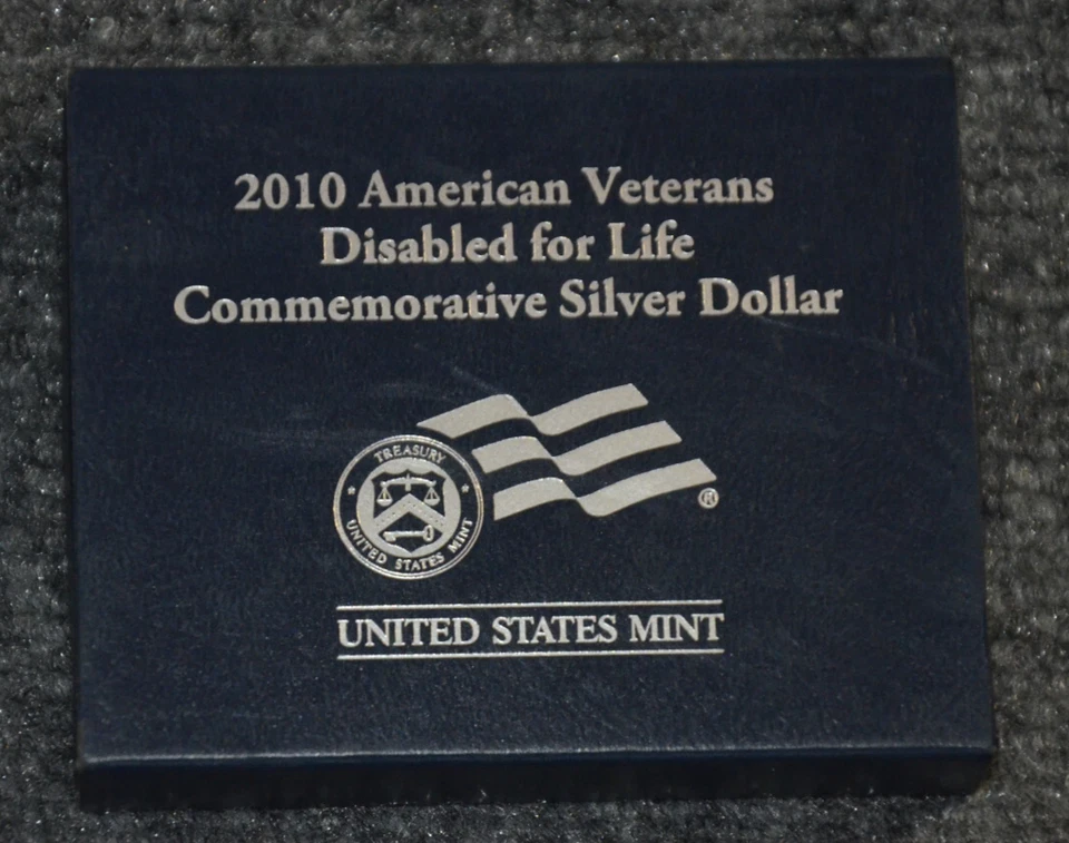 *Empty Box* For 2010-W Proof Disabled American Veterans Silver Dollar w/ Capsule - Image 1 of 2