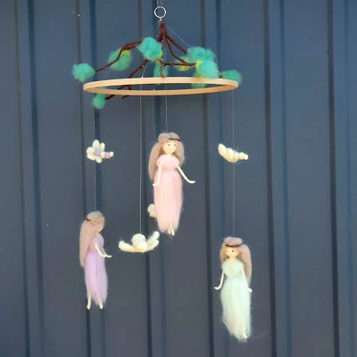 Bebé Móvil Hecho a Mano Bebé Móvil Niña Cuna Hadas Bebé Móvil Cuna Foto 1 de 4