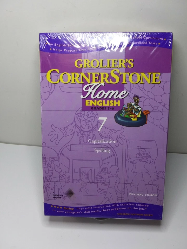 98 Grolier's Corner Stone Home English Win/Mac CD-Rom #7 Capitalization Spelling - Image 1 of 4