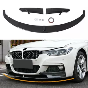 Front Bumper Lip Carbon Fiber One-piece Style For BMW 3 Series F30 M Sport 12-18 - Picture 1 of 10
