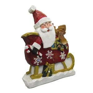 Christmas Light Up Santa Sleigh Figure (Xmas LED Festive Decoration Figurine) - Picture 1 of 7