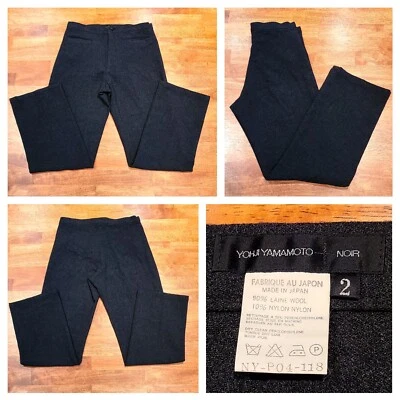 Yohji Yamamoto Noir 羊毛混纺长裤直筒裤日本尺寸 2 深灰色 — 第 1/4 张图片