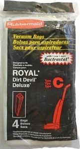 Rubbermaid For Royal Dirt Devil Deluxe Vacuum Bags Type C 4 Count - Picture 1 of 9