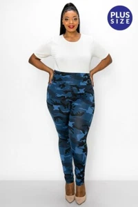 Blue Camo Plus Leggings - Picture 1 of 3