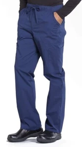 TWO Cherokee Men's Scrub Pants Tapered Leg Fly Front Cargo Pant 5 Pockets WW190 - Picture 1 of 4
