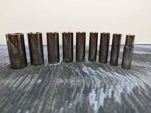 NOS VINTAGE CRAFTSMAN 3/8 DRIVE SAE DEEP WELL 9pc SOCKET SET G SERIES 6pt USA - Picture 1 of 13