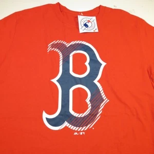 NEW NWT MAJESTIC BOSTON RED SOX MLB BASEBALL TEE T SHIRT Mens L Red - Picture 1 of 3