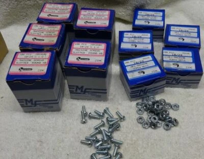 * MIDWEST FASTENERS - USA made- ZINC - 10-24 1/2 * 500 ea Machine Screws & Nuts - Image 1 of 2