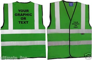CHALECO DE SEGURIDAD HI VIZ ESTAMPADO PERSONALIZADO CHALECO LOGOTIPO DE LA EMPRESA - VERDE - Imagen 1 de 1