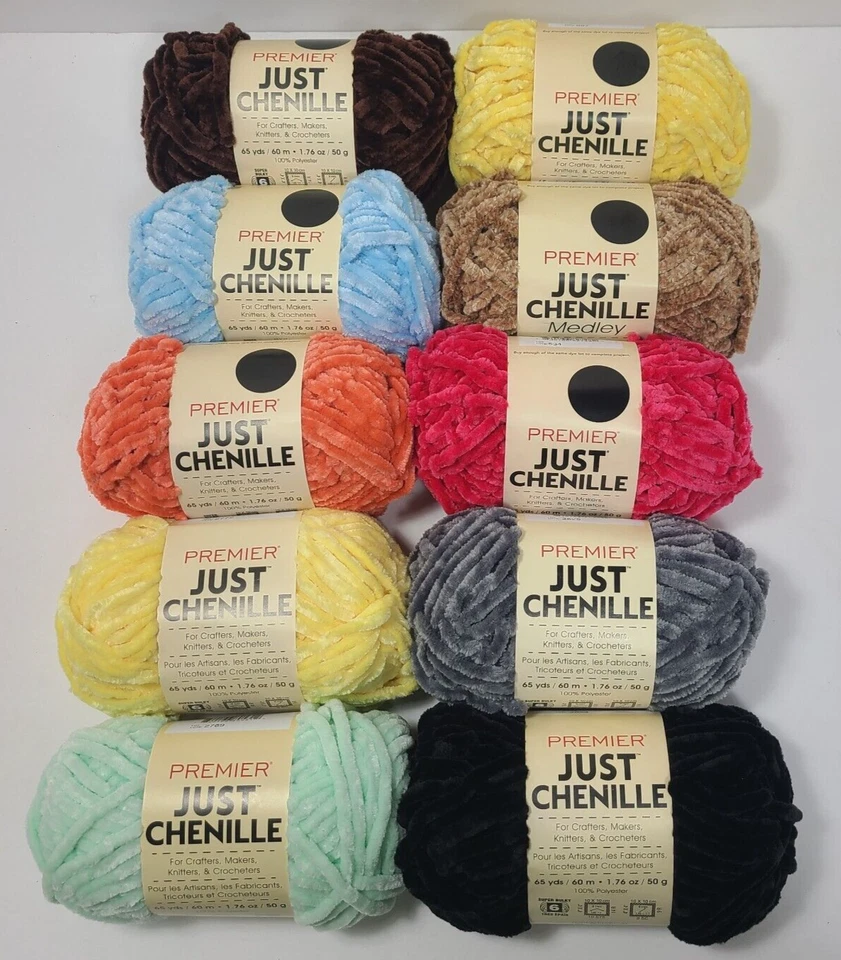 Premier Just Chenille Yarn Super Soft 10 Color Variations 4 Skein Lot - Image 1 of 1