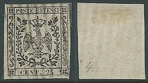 1852 MODENA USATO 25 CENT - A123 - Picture 1 of 1