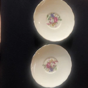 Collectible Vintage 1850 EB Foley Bone China Saucers Floral Design as pictured - Picture 1 of 5