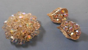 VINTAGE LISTNER BROOCH AND EARRING SET - Picture 1 of 4