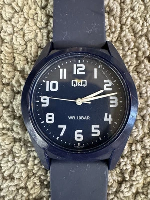 Q&Q By Citizen Watch Blue Band Dial & case New Battery Silicone Band - Image 1 of 4