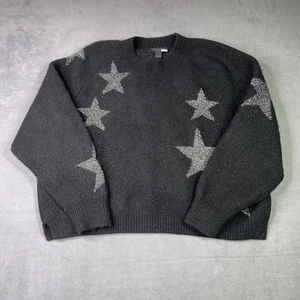 AllSaints Star Pullover Pulli Damen M schwarz silber Wolle Alpaka metallic kuschelig - Bild 1 von 9