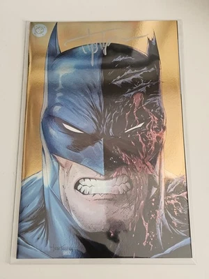 💀🦇BATMAN #1 FIRMADO POR TYLER KIRKHAM • 616 Cómics LÁMINA DORADA Vestido Variante A🦇💀 Foto 1 de 4