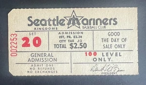 Boleto de admisión general Kingdome Seattle WA 1981 Seattle Mariners de colección - Imagen 1 de 1
