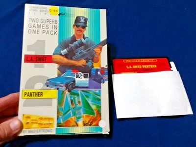 L.A SWAT + Panther Atari 400/800/XL/XE + C-64 Floppy Disk + Box NICE - Image 1 of 4