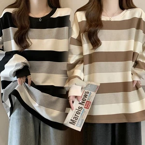 Lively Womens Long Sleeve Sweater Top Featuring Unique Striped Pattern - Picture 1 of 41