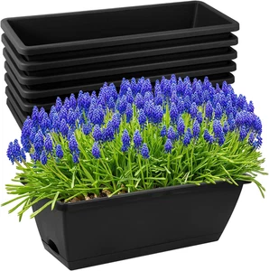 8Pcs Window Box Planter,17 Inches Flower Window Boxes,Rectangle Planters Box wit - Picture 1 of 12
