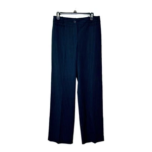 Pantalón Loft Negro Rayas Piernas Anchas Frente Plano Talla 6 - Imagen 1 de 9