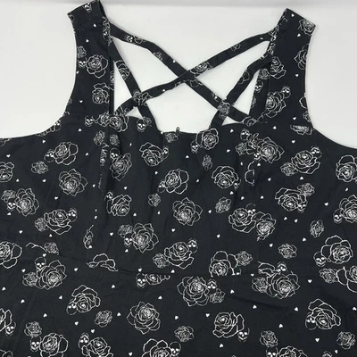 Torrid Rose Skull Lattice Front Swing Dress Size 20 Women’s Grunge Retro Indie - Image 1 of 4