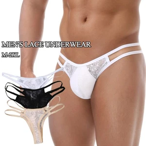 Men's G-string Sexy Brief Low Waist Thongs Mesh T-back Panties Underwear ∫ - Picture 1 of 21