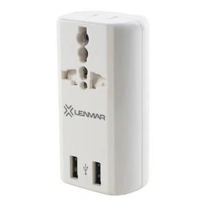 Adaptador de viaje todo en uno ultracompacto LENMAR con puerto USB (blanco) - Imagen 1 de 8