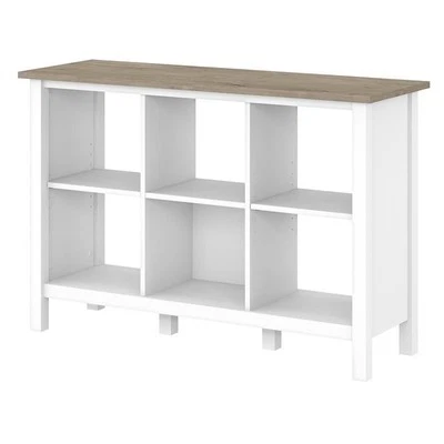 Bush Furniture Mayfield 6 Cube Bookcase in Shiplap Gray/White - Engineered Wood - Image 1 of 4