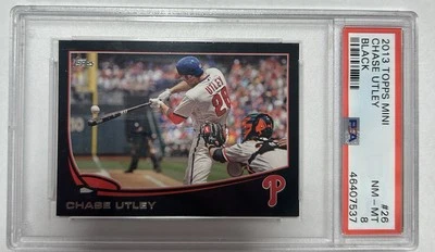 2013 Topps Chase Utley #28 Mini Black Parallel /5 Rare SP Phillies - Image 1 of 3