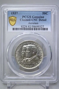 1937 Antietam Commemorative Half Dollar 50C PCGS UNC Detail Blast White #9327 - Picture 1 of 4