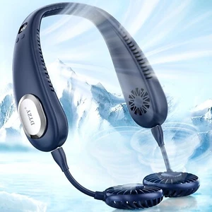 Portable Neck Fan, 9000mAh Hand Free Rechargeable Neck Fan, 4 Air Outlets Bla... - Picture 1 of 7