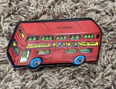 Rare Vtg 1970s Matchbox Lesney Toy Car Bus Puffy Magnet ~ #17 The Londoner - Image 1 of 3