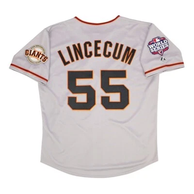 Tim Lincecum 2012 San Francisco Giants World Series Grey Road Men's Jersey - Image 1 of 4