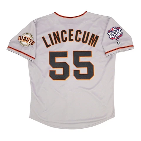 Tim Lincecum 2012 San Francisco Giants World Series Grey Road Men's Jersey Cover