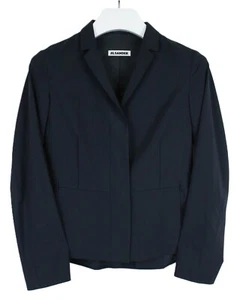 Jil Sander Blazer Damen (Eu) 34 Wolle Kerbe Revers Versteckte Knöpfe Blau - Bild 1 von 17